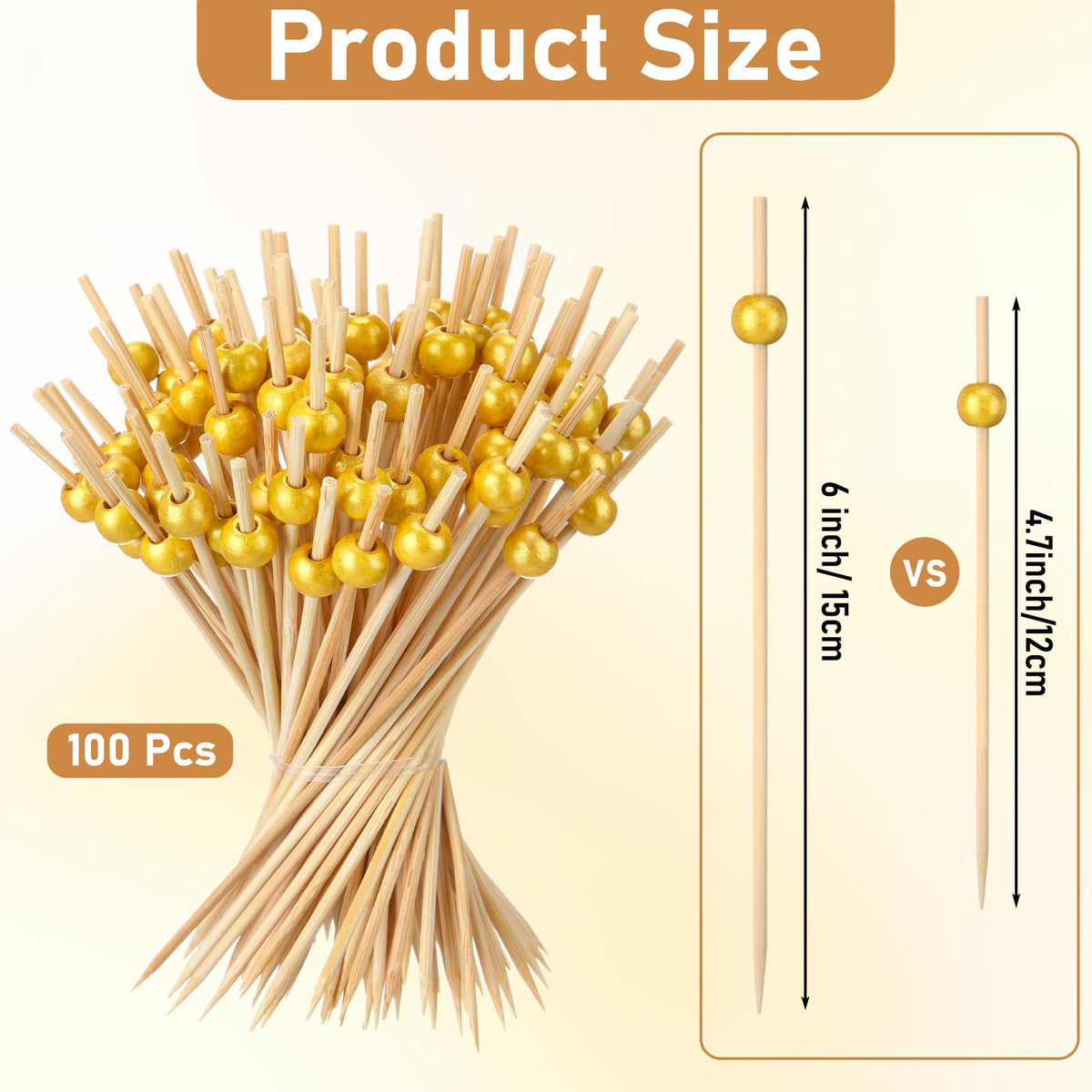 LOYIM 6-inch bamboo skewers for multi-item appetizers and easy handling.