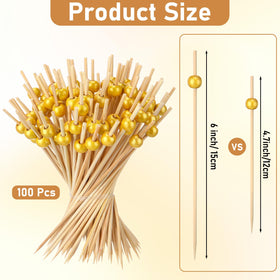 LOYIM 6-inch bamboo skewers for multi-item appetizers and easy handling.