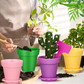 LOYIM stackable pots and trays store neatly when not in use