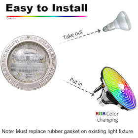 Loyoele black housing pool light with durable design.