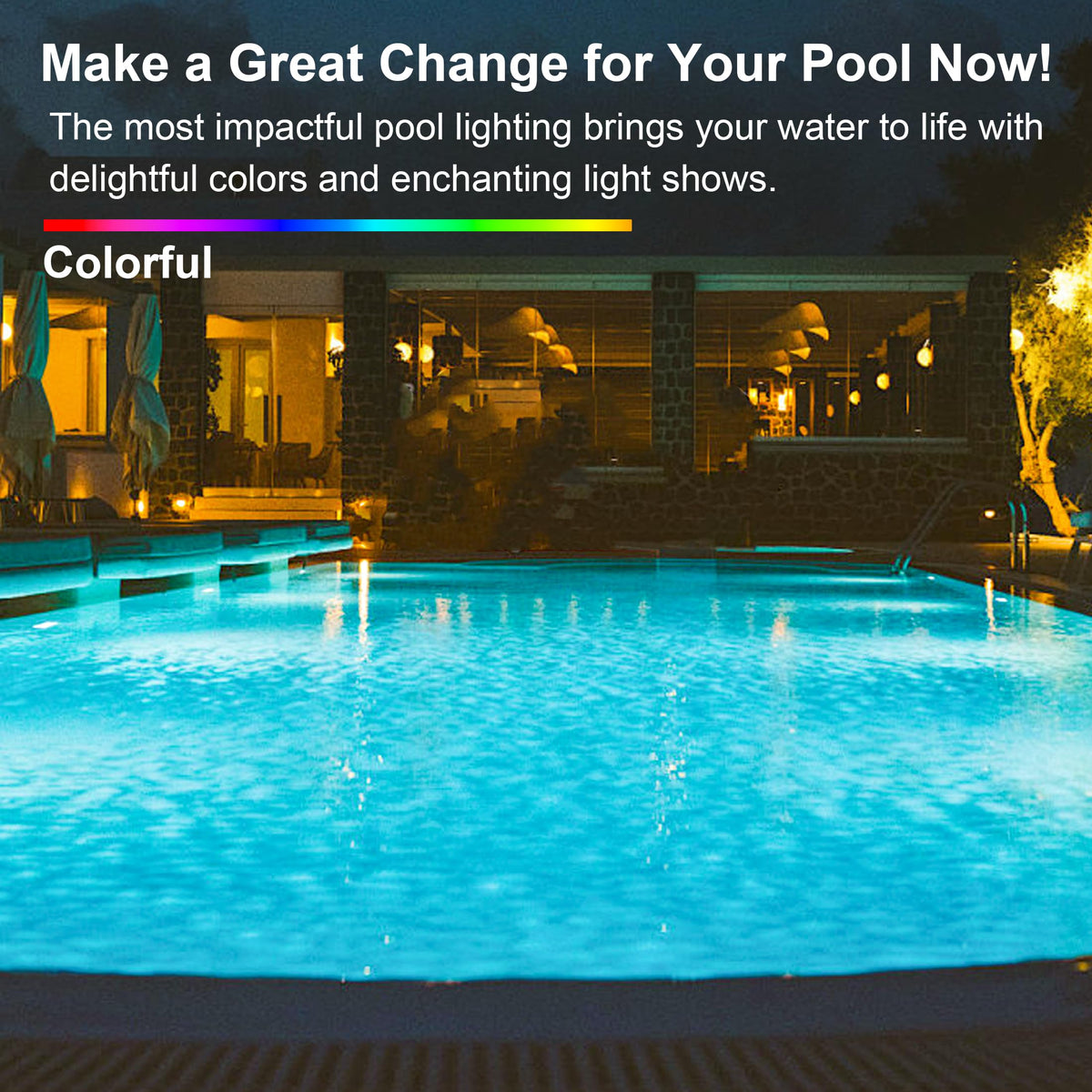Loyoele professional-grade pool ambiance light for captivating evenings.