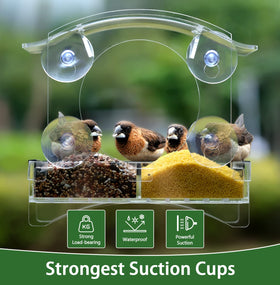 Loz Silan feeder slide-out tray simplifies refilling and cleaning after a busy birdwatching session.
