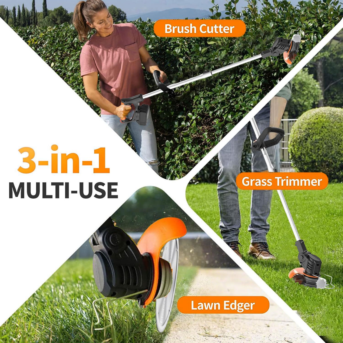 LPFGSLF weed wacker weighs 4.2 lbs for easy handling.