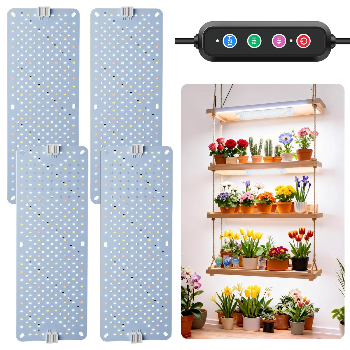 LPMZMBL 40W full-spectrum grow light front view for uniform indoor plant lighting.