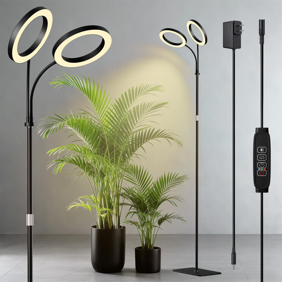 LPMZMBL dual-head grow light full spectrum evenly lights indoor plants