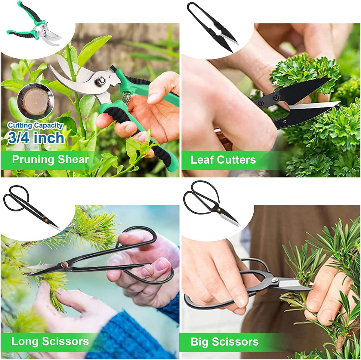 LQTTEK bonsai big scissors ideal for thicker branches and fast trimming.