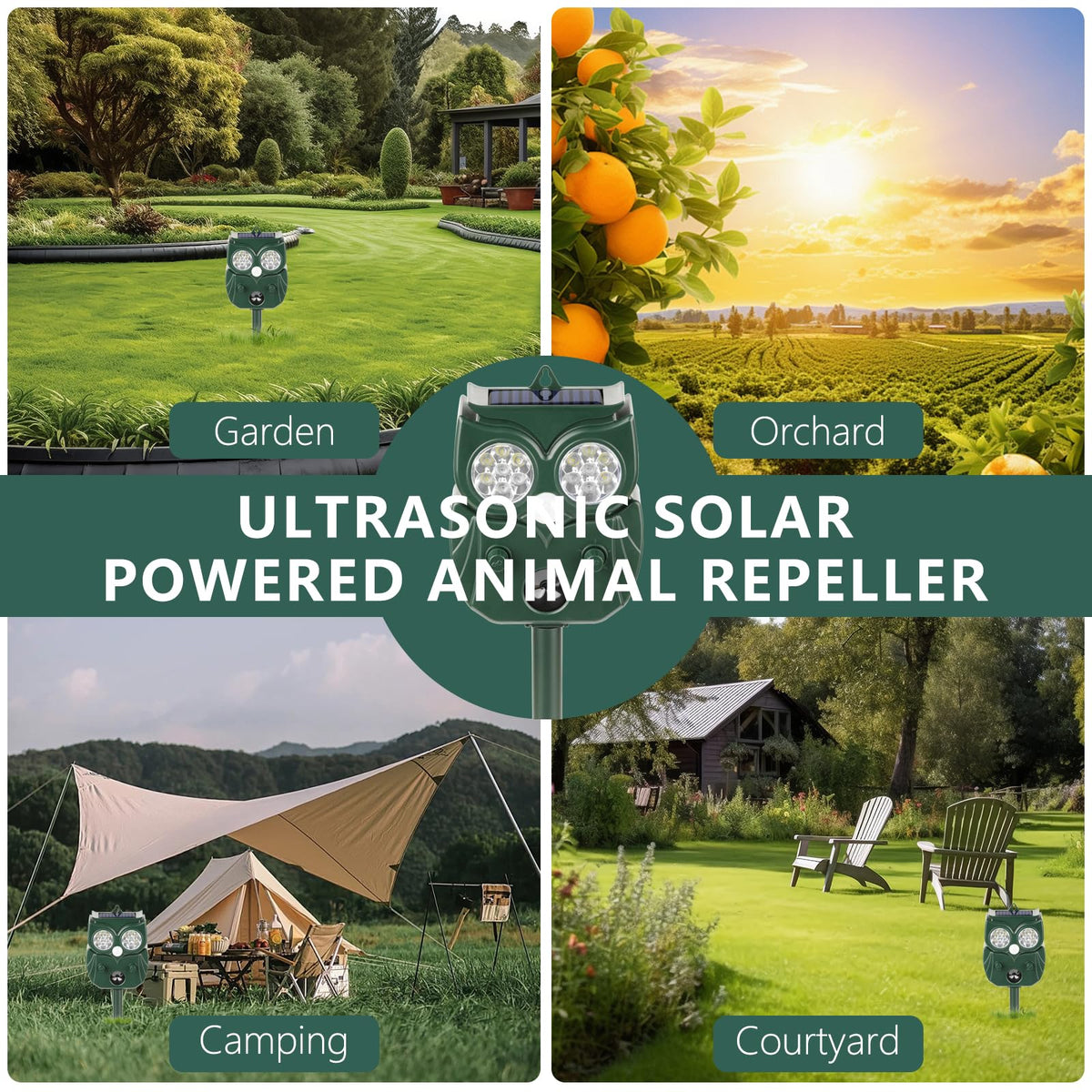 LRENQLLY yard-use view depicts versatile placement on patios, farms, and camps.