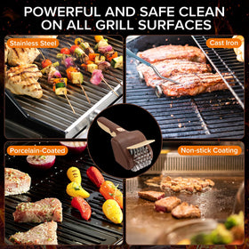 Lrly backyard-friendly brush for quick grill maintenance outdoors.