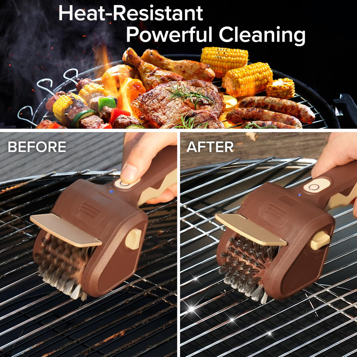 Lrly versatile grill cleaner suitable for ceramic, gas, charcoal and more.