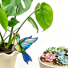LRPBQFV hummingbird garden stake adds vibrant color to outdoor pots and beds