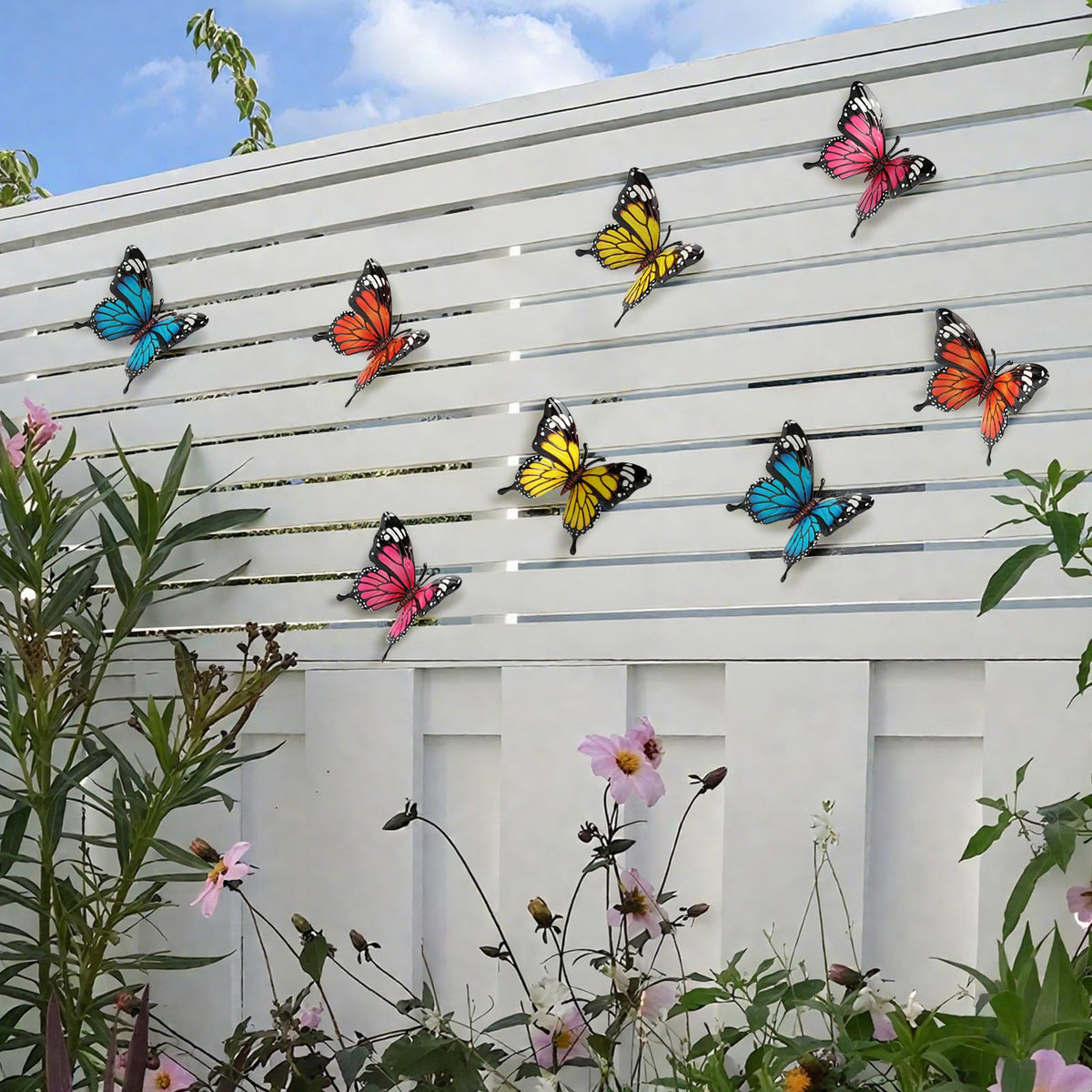 LSFFM four-pack butterfly decor set offers cohesive yard styling.