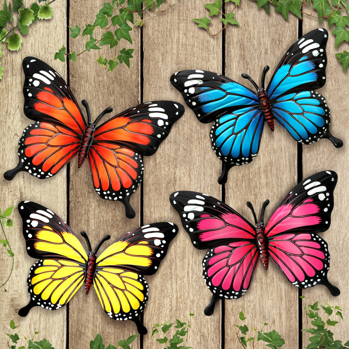 LSFFM folding-wings butterfly wall art adds lifelike movement to outdoor spaces.