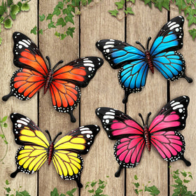 LSFFM folding-wings butterfly wall art adds lifelike movement to outdoor spaces.
