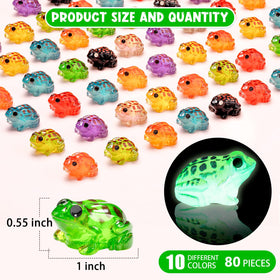 LSGYPAQ glow-in-the-dark frogs illuminate fairy gardens at night.