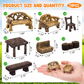 LSGYPAQ miniature table and chairs for fairy gardens and micro scenes.