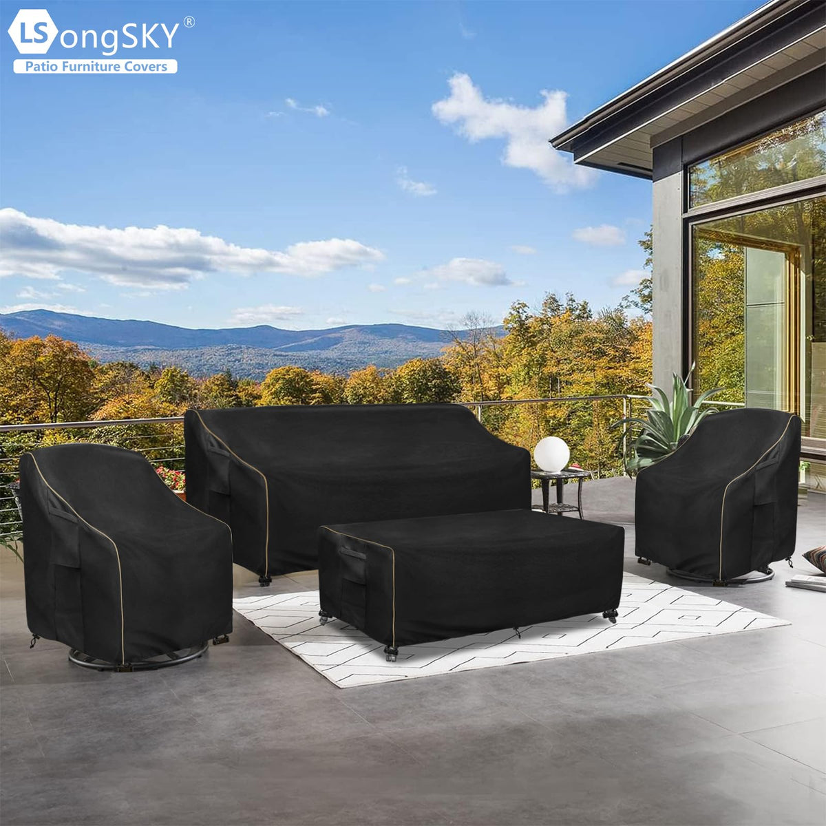 LSongSKY all-season-protection guards outdoor furniture from rain, snow, and debris.