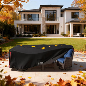 LSongSKY coffee table cover guards the tabletop from rain
