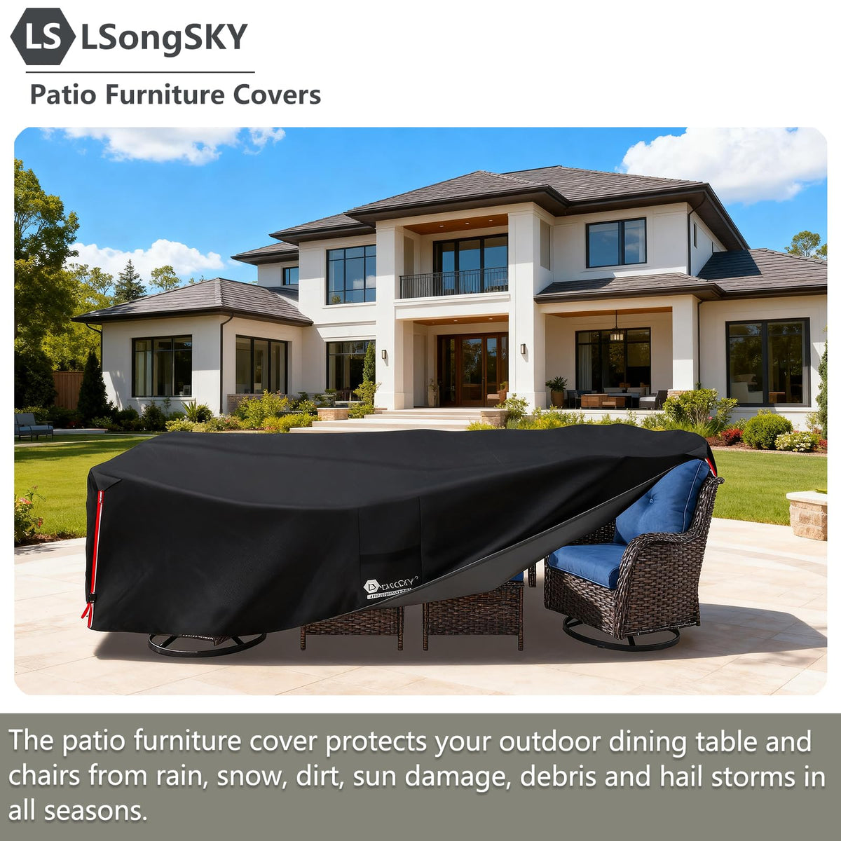 LSongSKY ottoman cover protects seating surfaces when stored