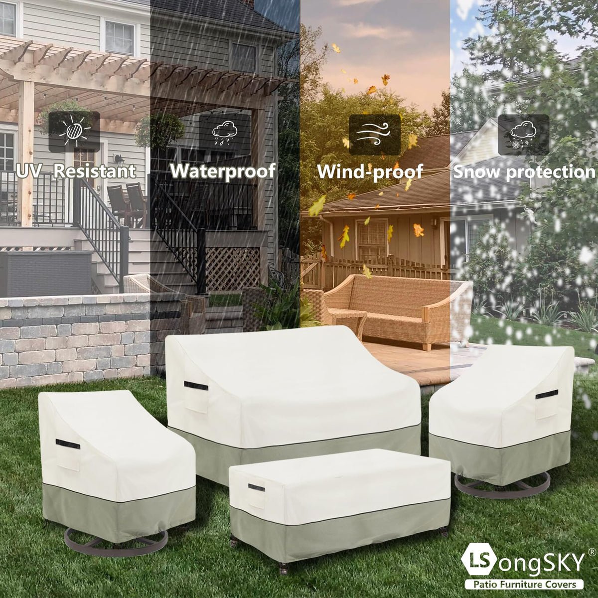 LSongSKY two-pack cover design fits multiple chairs for value.