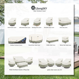 LSongSKY outdoor swivel lounge chair cover side view provides full chair protection.