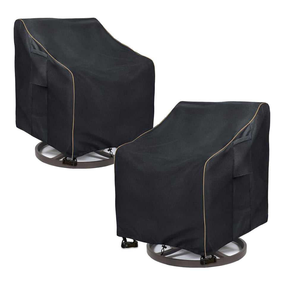 LSongSKY outdoor-swivel-lounge-chair-cover-2-pack shields chairs from rain and sun.