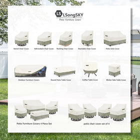 LSongSKY patio cover 3-seater back view guards against debris and dust