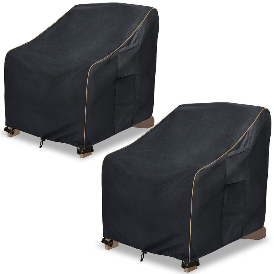 LSongSKY patio Adirondack chair cover front view protects chairs from rain and sun.