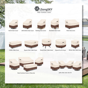 LSongSKY beige swivel chair cover protects outdoor chairs from sun and rain