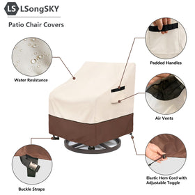 LSongSKY swivel chair cover with bottom straps to secure on windy days
