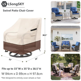LSongSKY swivel chair cover with side drawstring hems for secure fit