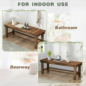 LSPYYDS backless patio bench against wall shows flexible placement options.