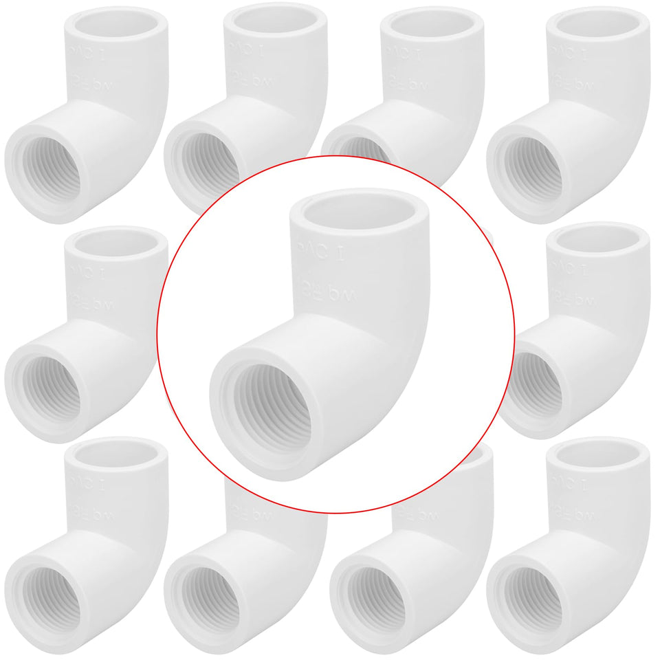 Lswteiz 12-pack 1/2in PVC elbow socket x female thread for versatile connections