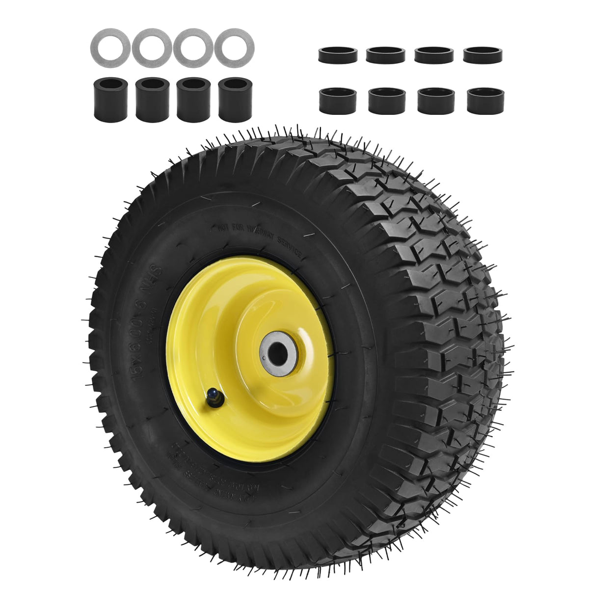 LTNICER 15x6-00-6 front tire tread for mowing traction