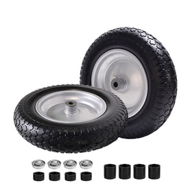 LTNICER wheelbarrow tire 14.5 inch side view demonstrates flat-free design for hassle-free outdoors tasks