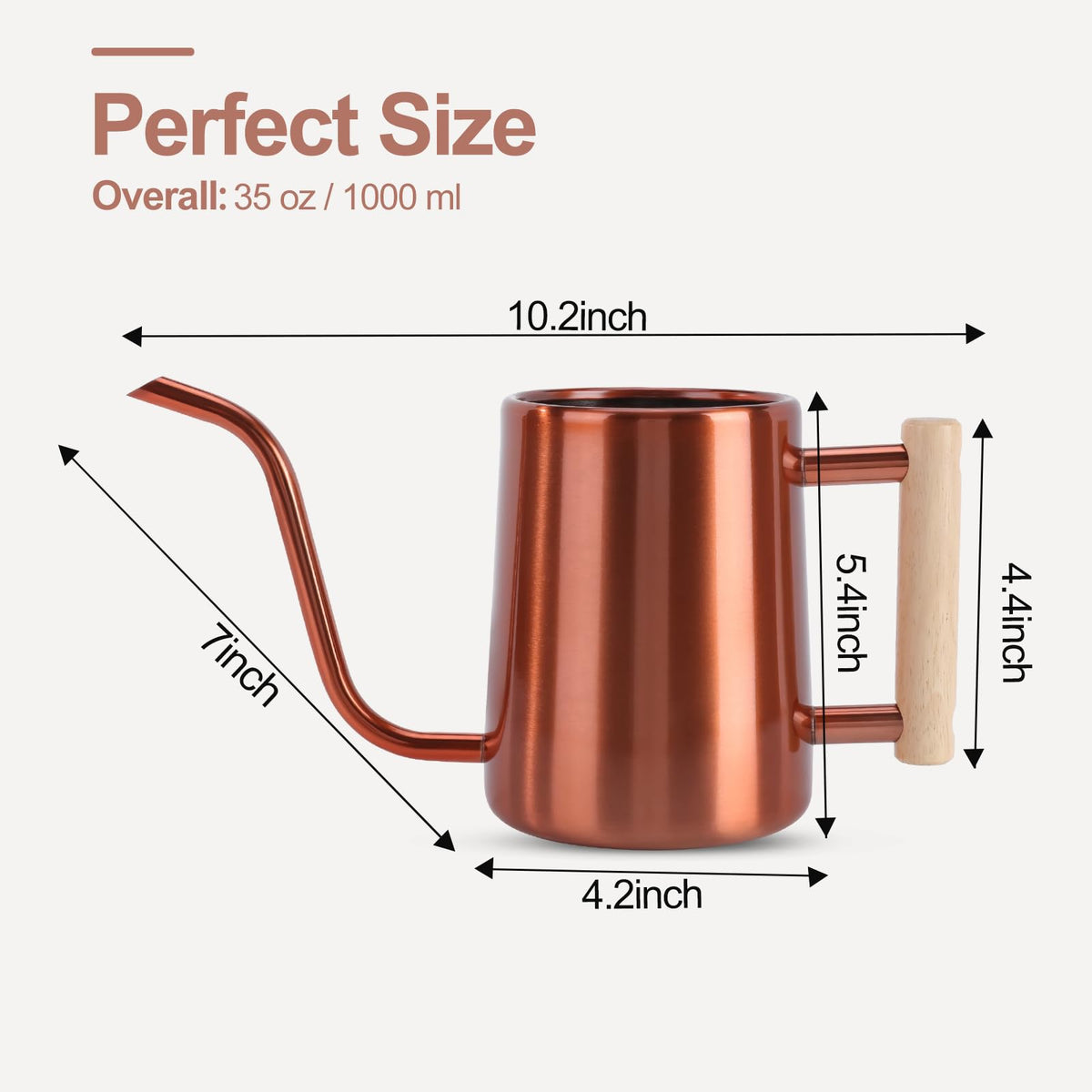 LTSUMI 1000 ml capacity watering can for small plants and bonsai