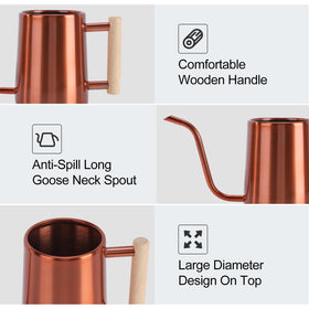 LTSUMI durable stainless steel watering can resists rust and scratches