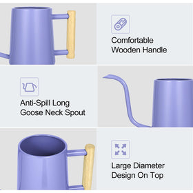 LTSUMI purple watering can adds color and style to any plant setup.