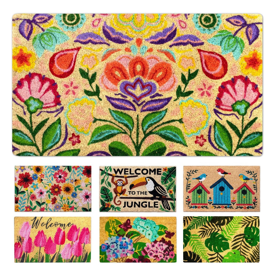 Lua Vika coir doormat exterior entrance with rugged outdoor protection.