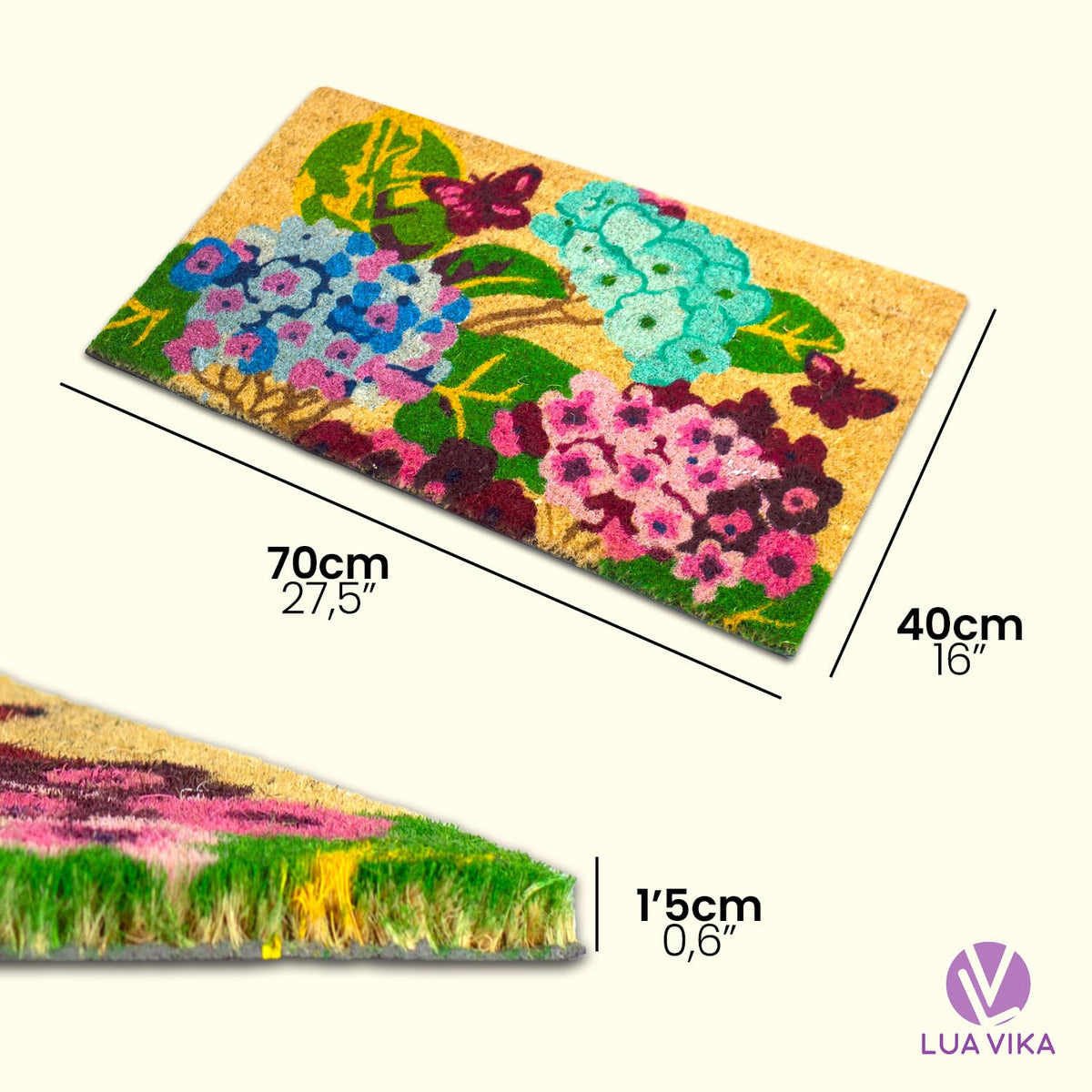 Lua Vika doormat patio entrance close-up emphasizes durable fibers for everyday use