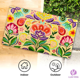 Lua Vika entryway mat captures moisture on damp shoes.