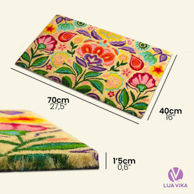 Lua Vika front door mat shown for indoor and outdoor use.
