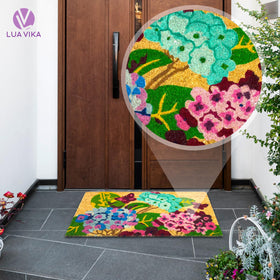 Lua Vika coir doormat outdoor front door with non-slip backing ensures safer steps