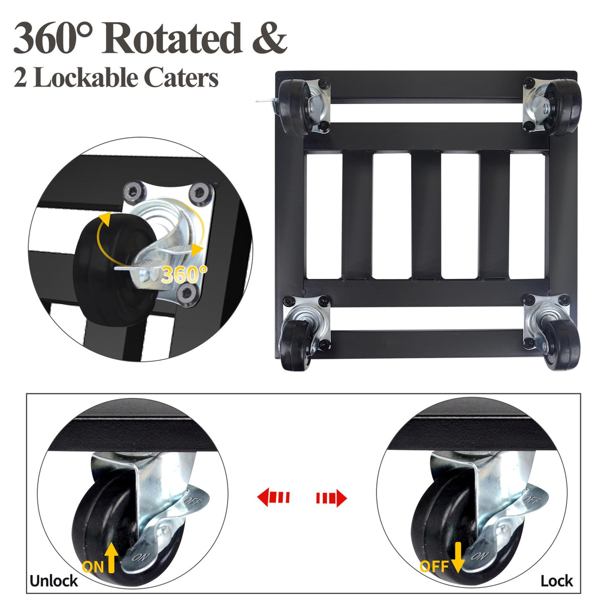 LUBORN robust black metal tube construction provides durable support.