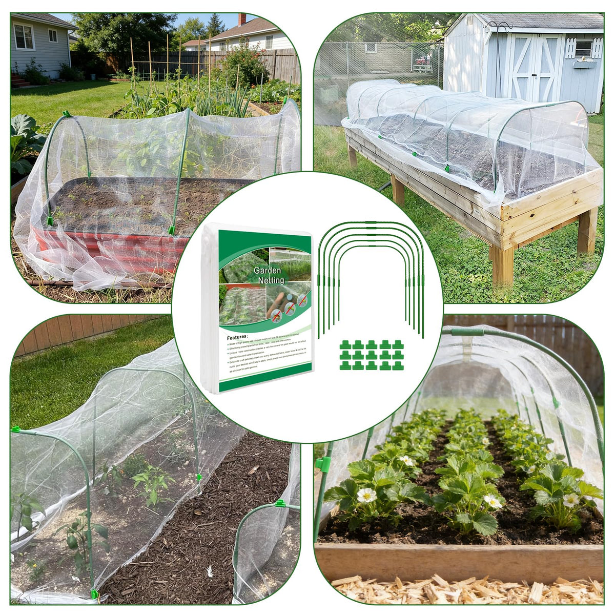 LUBORN easy-installation setup demonstrating frame and netting alignment