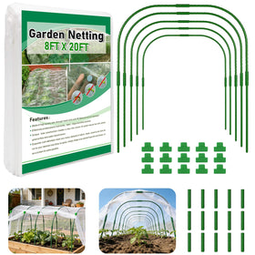 LUBORN garden netting kit over raised beds deterring pests while preserving airflow