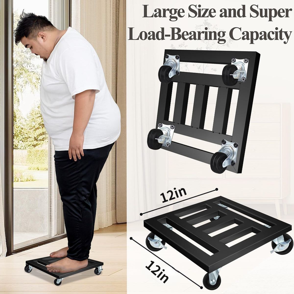 LUBORN lockable caster wheels let you secure tall outdoor pots.