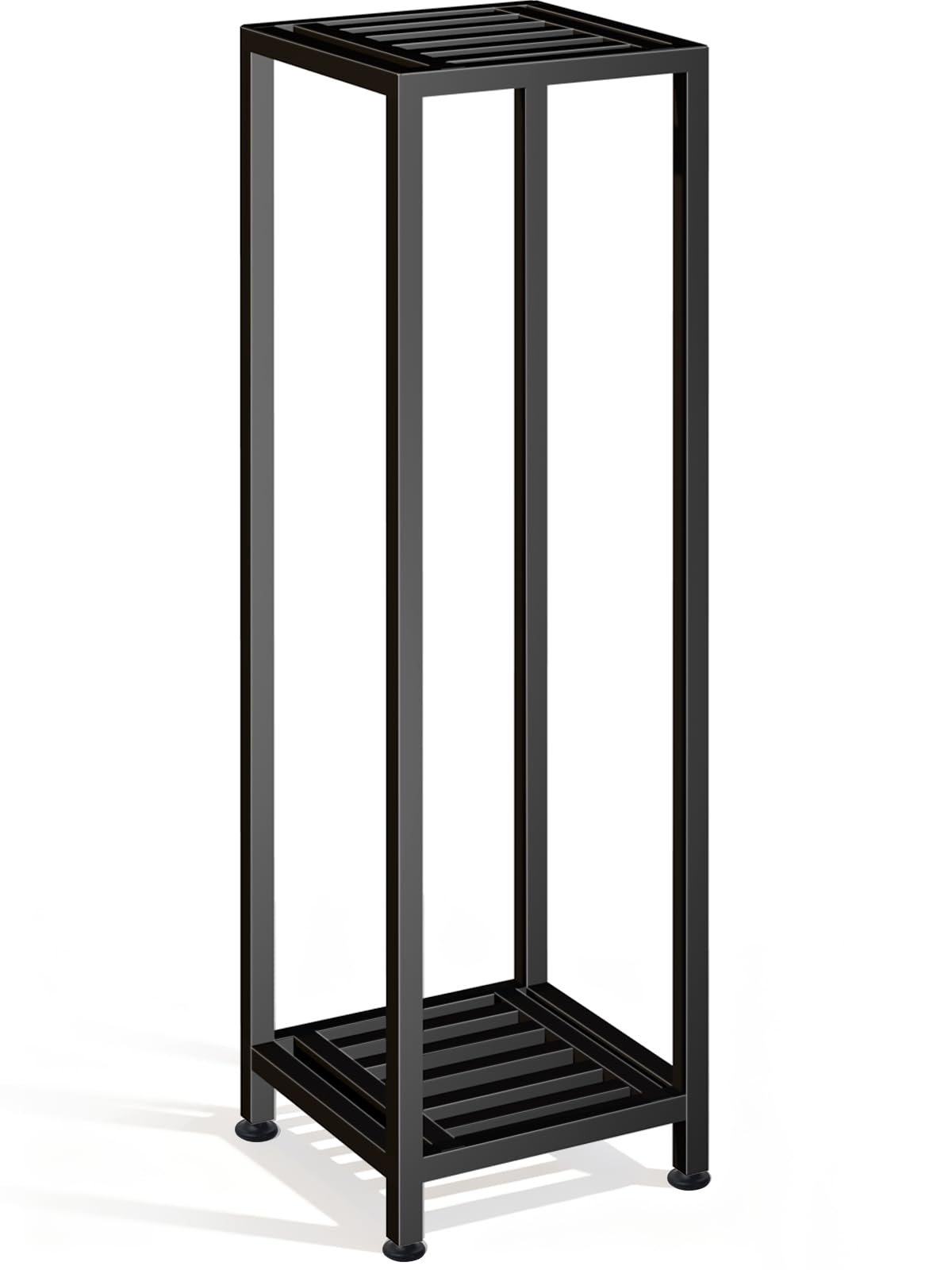 LUBORN plant stand 2-tier top view showcasing sturdy 200 lb capacity for outdoor plants.