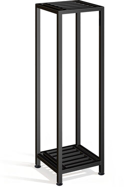LUBORN plant stand 2-tier top view showcasing sturdy 200 lb capacity for outdoor plants.