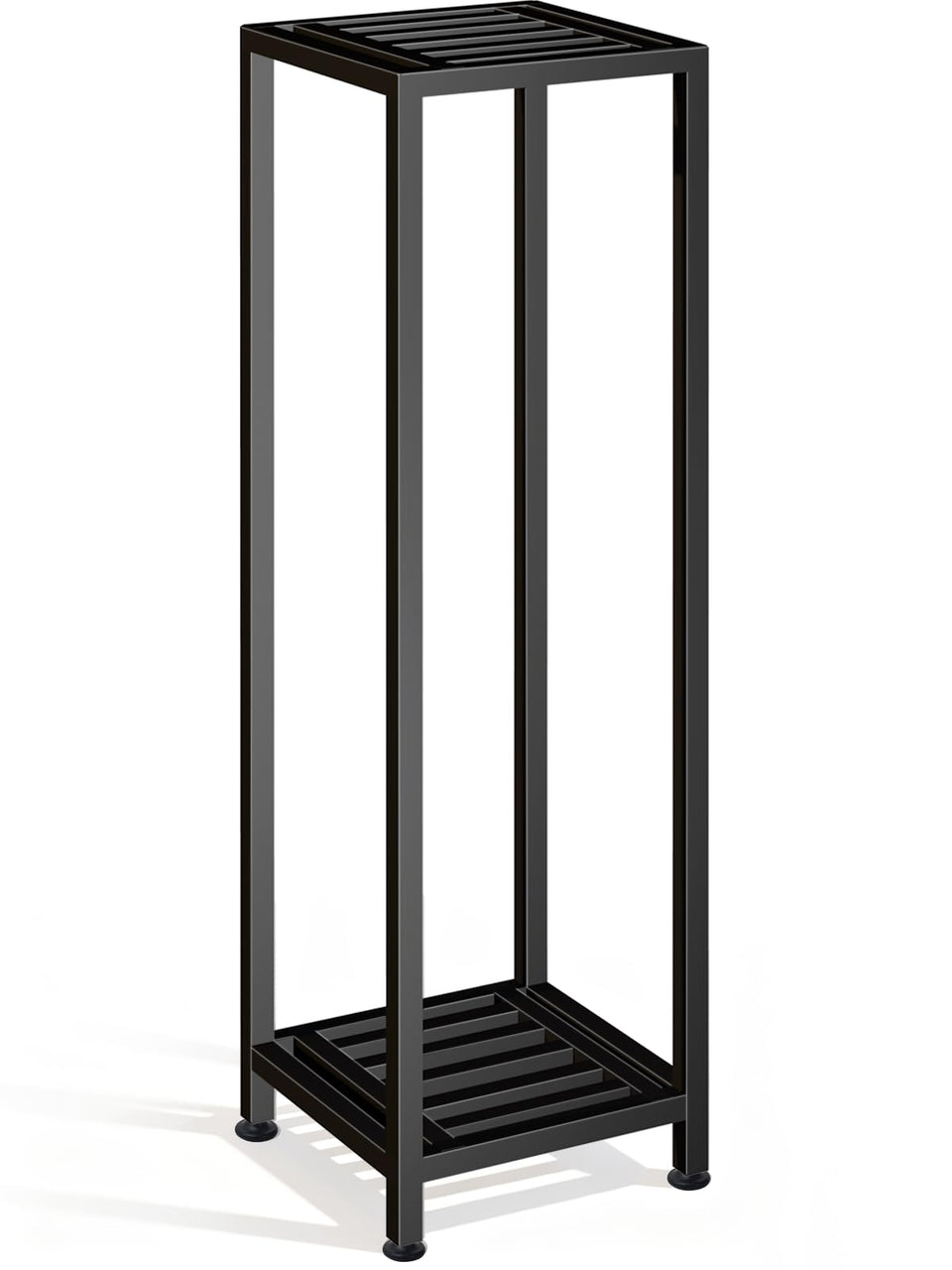 LUBORN plant stand 2-tier top view showcasing sturdy 200 lb capacity for outdoor plants.