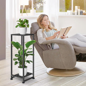 Luborn outdoor-ready plant stand in garden corner supports flourishing plants